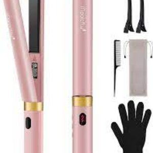 NEW MAGICFLY CERAMIC TOURMALINE IONIC FLAT IRON HAIR STRAIGHTENER PINK